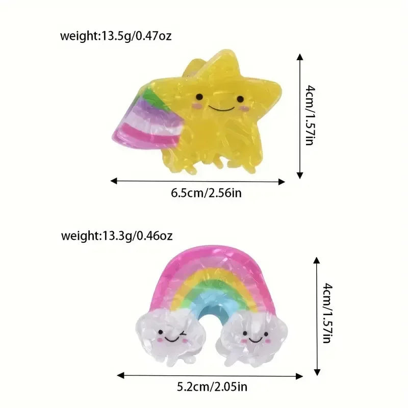New Cartoon Rainbow Stars Hair Claw Clips Sweet Cute Crab Hair Clip Hairpin for Women Girls Valentine's Day Hair Accessories