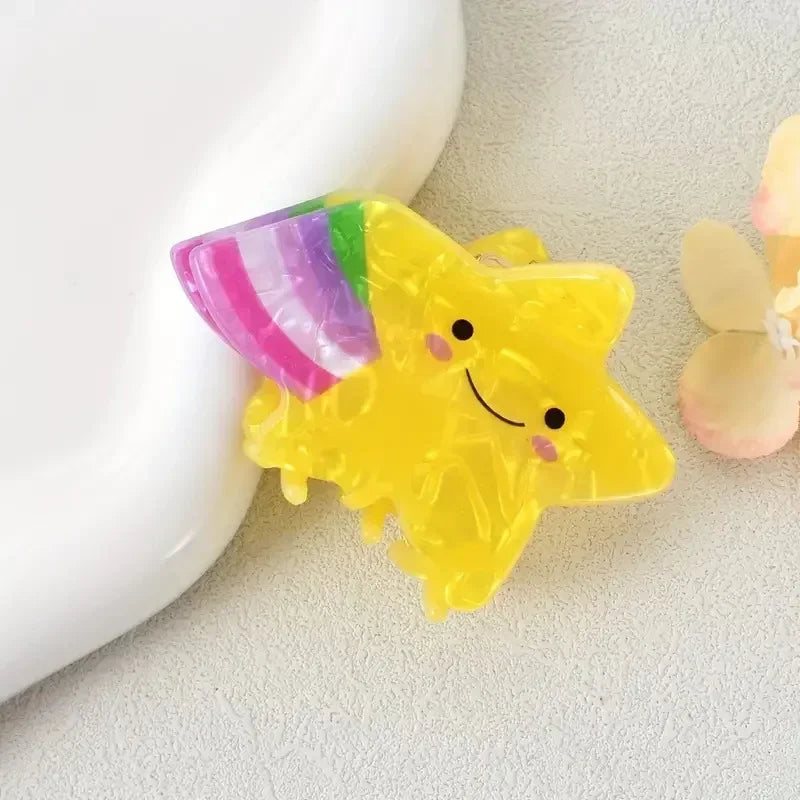 New Cartoon Rainbow Stars Hair Claw Clips Sweet Cute Crab Hair Clip Hairpin for Women Girls Valentine's Day Hair Accessories