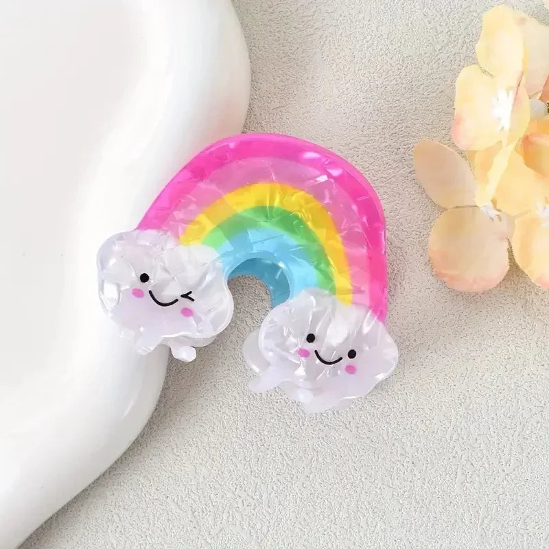 New Cartoon Rainbow Stars Hair Claw Clips Sweet Cute Crab Hair Clip Hairpin for Women Girls Valentine's Day Hair Accessories